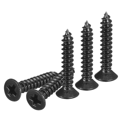 Image of DTGN 200Pcs #4x5 /8 inch Flat Head Wood Screws, 304 Stainless Steel Phillips Self Tapping Screws - Good for Woodworking, Furniture - Black