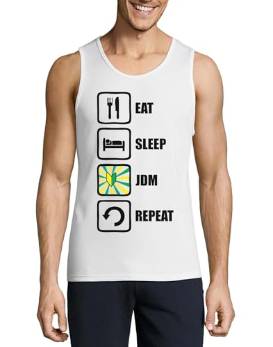 Camiseta JDM hombre de algodón blanco ropa motor japonés tuning manga corta