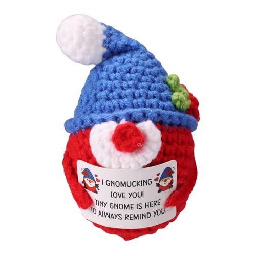 TOYMIS Crochet au GNOME Positif, Gnomes Crochet de Couple Poupée de Soutien Émotionnel avec Carte à Message Positif pour Cadeau Inspirant Décoration Voiture Maison Bureau