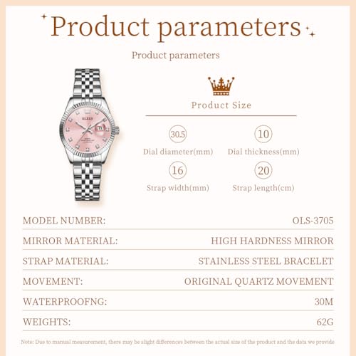 Image of OLEVS Watches for Women Luxury Elegant Stainless Steel Waterproof Luminous Diamond Women's Fashion Watch Ladies Watches for Small Wrists