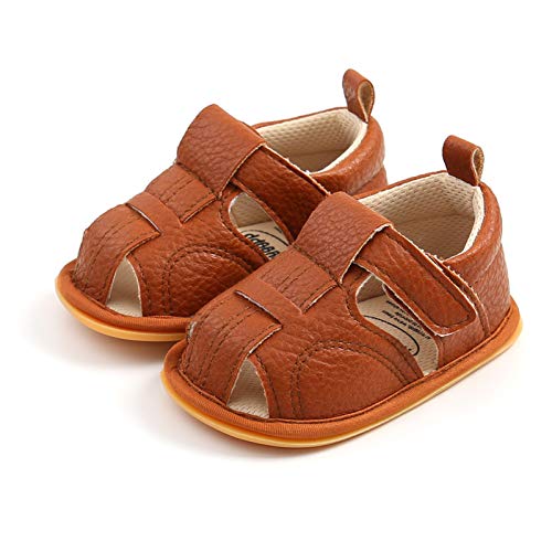 Image of RVROVIC Baby Boys Girls Sandals Premium Infant Summer Outdoor Shoes PU Lightweight Soft Anti-Slip Sole Toddler Prewalker