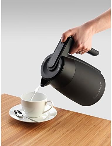 Vektra VEK-1703GP Vacuum Insulated Environmentally Eco Friendly Easy Pour Cordless Kettle, 1.7 Litre, Graphite Grey