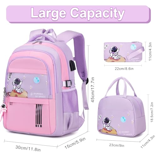 Image of ACESAK Astronaut Backpack for Girls - Girls Backpack with Lunch Bag