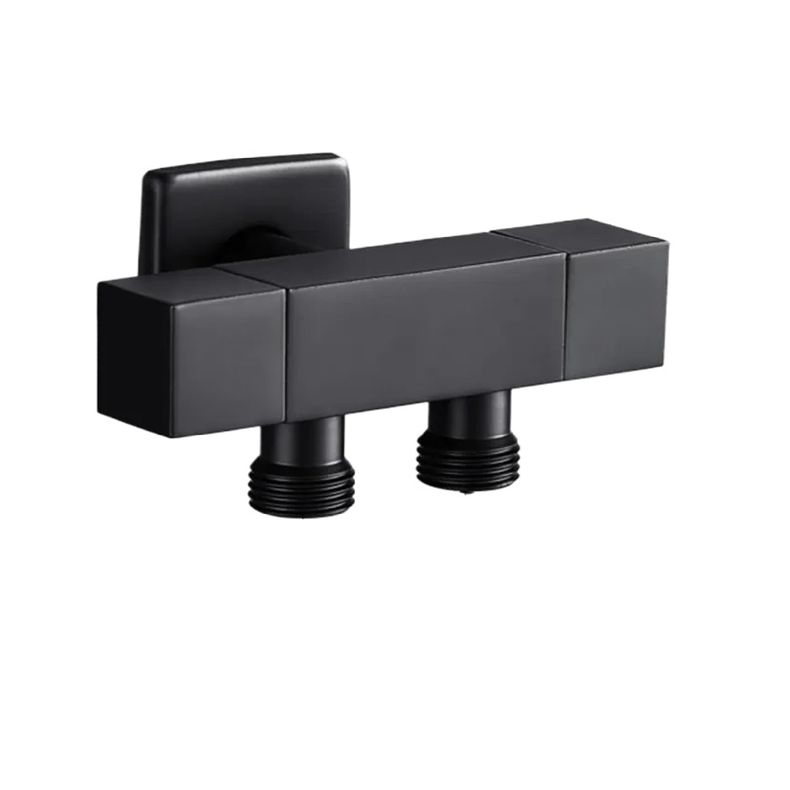 Bvhisehp Black1 G1/2 Inch Black Brass One In Two Out Three-Way Angle Valve Multi-Functional Water Splitter Stop Tap For Washing Machine Toilet