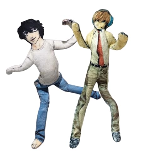Anjinguang Light Yagami L-Figur Plüsch Anime Twistbare Action Figures Puppe Cartoon Kissen Posierbare Anime Figurine Heim-Sofa Dekoration