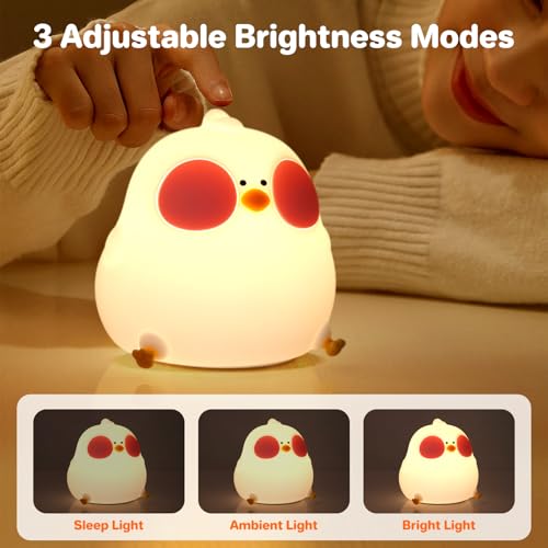 ELZO Night Light for Kids Cute Animal Silicone Nursery Night Lamp, 7 Colors+36H, Touch Control, USB Rechargeable - Image 4