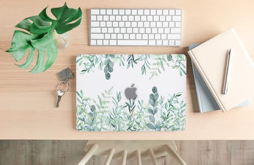 Image of Case for MacBook Pro 13 inch M2 M1 A2338 A2289 A2251 A2159 A1989 A1706 2023-2016 Release, 3D Effect Matte Clear See Through Hard Cover&Keyboard Cover Compatible Pro 13.3 Touch ID, Green Plants