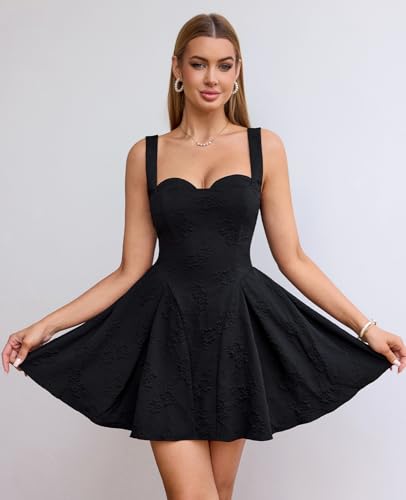 XinFSh Womens Summer Corset Sleeveless Mini Dress Flowy Aline Cute Short Sundress Casual Graduation Party Dresses3