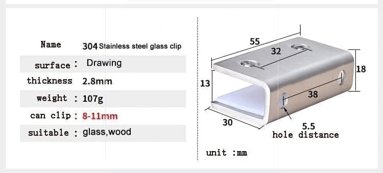 Glass Railing Post Silver Clamp Glass Floor Clamp Cabinet Clamp Balustrade Post Railing Clamp Glass Shelf Clamp(Mirror)