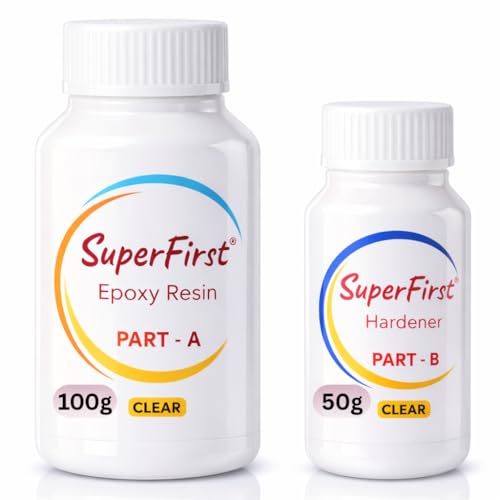 Image of Crystal Clear Epoxy Resin 150 GM (2:1 Ratio) | UV Resistant, Low Bubble Art & Craft Resin | 24-Hour Cure Resin Art, Table Tops, Coating & Casting | 100-Gm Epoxy Resin With 50-Gm Hardener (150 GMS)