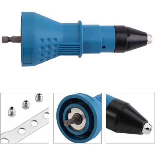 Cordless Rivet Gun Adapter Electric Drill Tool Kit Riveter Adapter Insert Nut Hand Power Tool Accessories (Blue) by YWHWXB - Image 8