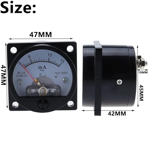 Amperímetro AC 20mA SO-45 medidor circular analógico de corriente marina 3