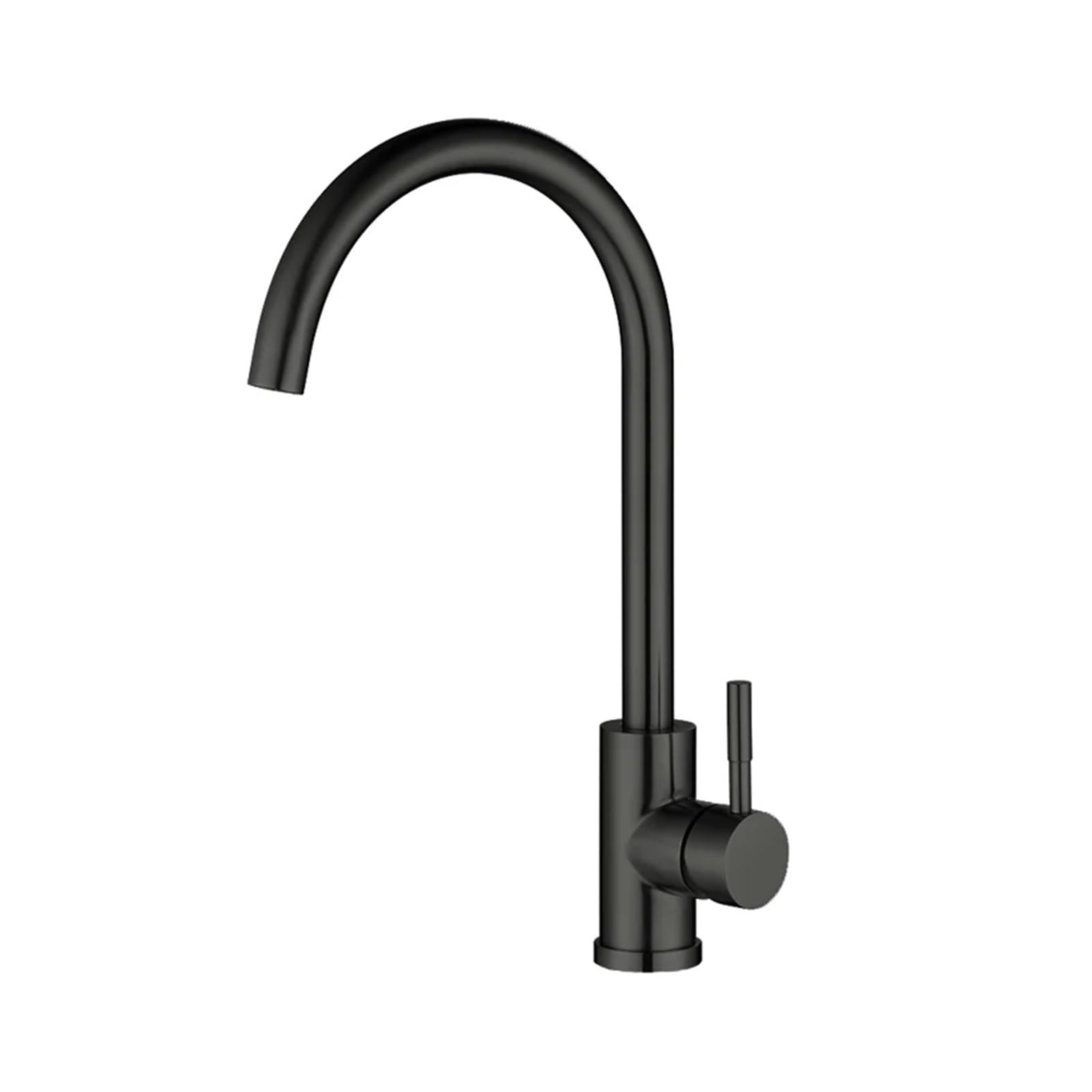 Robinet mitigeur d'évier de cuisine noir mat en acier inoxydable SUS304 sans plomb SS06