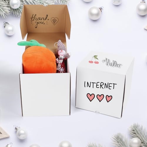 Image of ZBEIVAN 8x8x8 White Shipping Boxes Set of 15, Corrugated Cardboard Mailer Boxes for Packaging Small Business Mailing Gifts