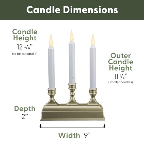 Image of 612 Vermont Battery Operated LED Window Candelabra with Sensor and 8 Hour Timer (Pewter)