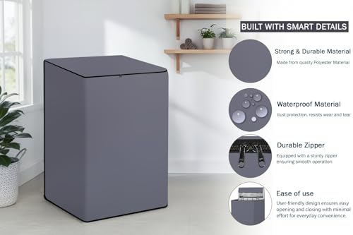 Image of Stylista Washing Machine Cover Compatible for Samsung 6.2 kg WA62M4100HY /TL Fully-Automatic Top Load Dark Grey