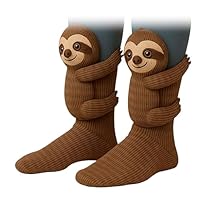 Women Novelty Socks,2025 Christmas Socks Collection Fun Cute Plush Animals Hug Crew Socks for Women
