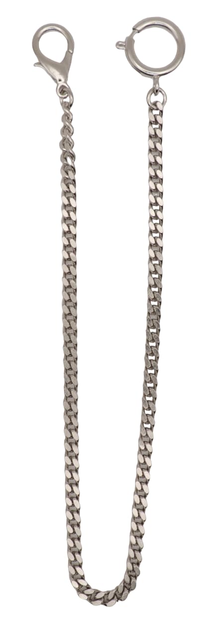 KD89 Kette aus vernickeltem Stahl, für Taschenuhr, Schlüsselanhänger, Hosenkette, Jeans, Handtasche, Länge 35 cm, Panzerkette, Farbe: Silber