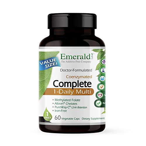 Emerald Labs Complete 1-Daily Multi - with Coenzymated Bâ€™s, Methylated Folic Acid, Albion Chelated Minerals and PureWay-C - 60 Vegetable Capsules