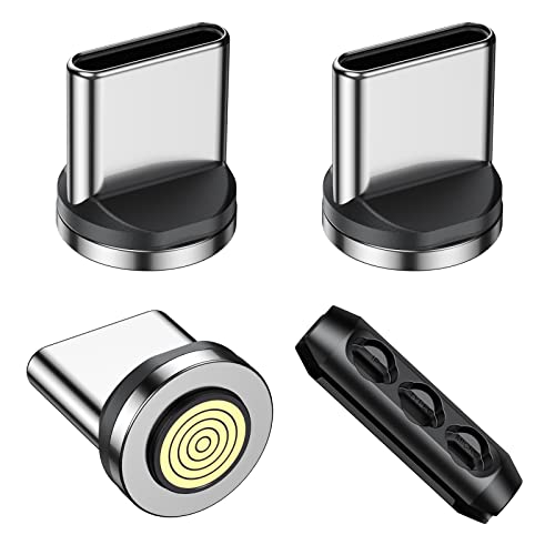 Conectores magnéticos, paquete de 3 conectores magnéticos tipo C de 9 pines con organizador para cable de carga rápida magnético de 9 pines, sin cables magnéticos Cover