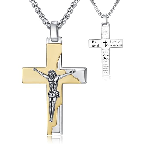 Collier croix de Jésus homme Midir&Etain un bijou religieux pour le quotidien