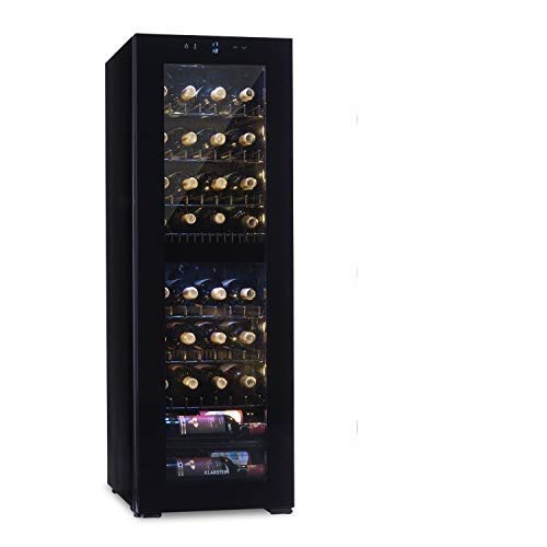 Bellevine deux 39 Flex Weinkühlschrank - 2 Zonen, 105 Liter, 39 Weinflaschen, freistehend, leise im Betrieb, Touch-Bedienung, 5 bis 20 °C,