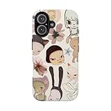 Compatible for iPhone 16 15 14 13 12 11 Pro Max XS XR SE, Yoshi T. Nara-Inspired Coquette Phone Case for Women, Scratch Resistant Shockproof Cover, Unique Y. Tomo Nara Aesthetic Phone Case Multicolor