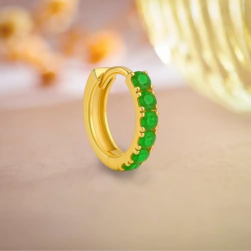 Image of VAMA FASHIONS Silver Gold Rosegold Crystal Stone Piercing Ring Nose Pin Pierced Hole Type Nosepin for Women & Girls