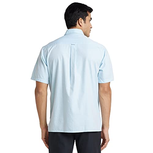 Image of Colorplus Men's Pure Cotton Solid Pattern Classic Fit Spread Collar Half Sleeve Casual Shirt
