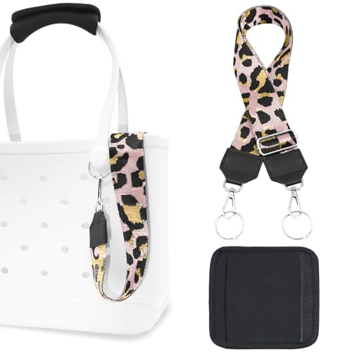 Image of Strap Wrap for Bogg Bag, Accessory for Bagg Bag, With Adjustable Shoulder Leopard Print Crossbody Strap