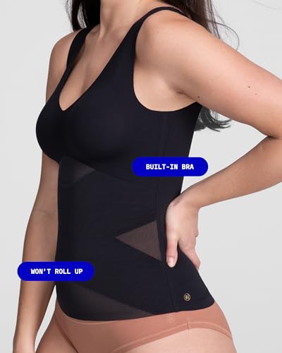 HONEYLOVE Shapewear for Women - LiftWear Tank Top With Built In Bra - Body Shaper Shirt for Tummy Control4