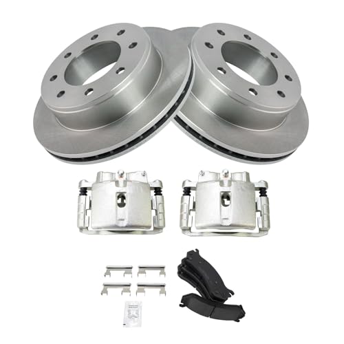 Image of TRQ Rear Brake Pad & Rotor Kit Compatible with 99-07 Chevrolet GMC 03-09 Hummer