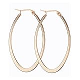 [Joy Harmony] ピアス レディース フープピアス 大きめ リング フープ 金属アレルギー対応 しずく ピンクゴールド