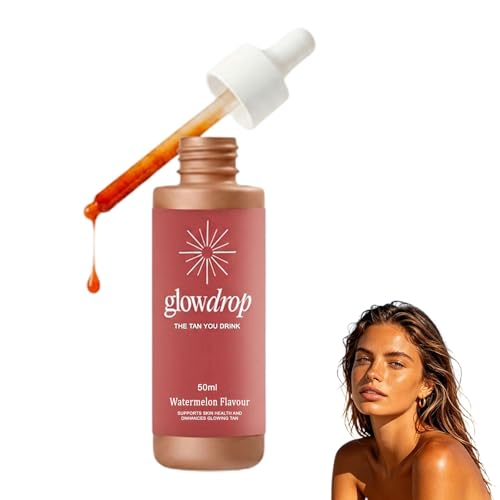 Glow Drops Tanning Drops to Drink - Self Tanning Drops for Natural Looking Tan Glowdrop Tanning Drops the Glow You Drink Drinkable Glow Drops for Face & Body Vegan & Cruelty-Free 50ml (1 Bottle)
