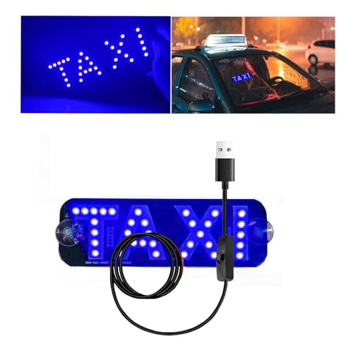 Kingshowstar Taxi Sign for Cars,Blue led car Sign for Car...