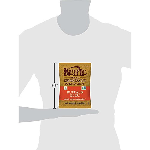 Image of Kettle Brand Potato Chips, Krinkle Cut Buffalo Bleu, 2 Ounce, 24 Count