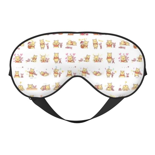 くまのプーさん 睡眠用 遮光 目隠し 可愛い 安眠 快眠 軽量 キャラクターズ グッズ ポーチ付き ケース付き 自由調整可能 子供 男の子 女の子 ds115