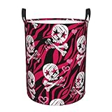 oacyit Laundry Basket Zebra Star Skull Print Laundry Hamper Waterproof Idea Hampers for Laundry,Large Collapsible Laundry Baskets with Handle Suitable for Bedroom Bathroom Utility Room Kitchen