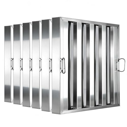 Garvee Commercial Hood Filters 15.5x19.5 Inch 430 Stainless Steel Pack of 6