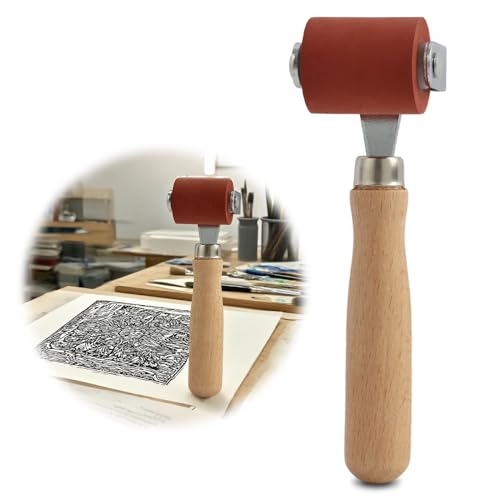 Jecdfs 1pcs Silikon Andrückrolle Hochtemperaturbeständige Handdruck Roller,Silikon Roller für Kantenumleimer,Verschweißen von PVC-Planen,40mm Durchmesser, Rot, für PVC/TPO/EPDM