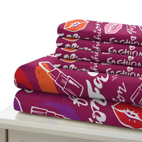 Funda nórdica de labios para dormitorio juvenil moderno textil transpirable de microfibra 7