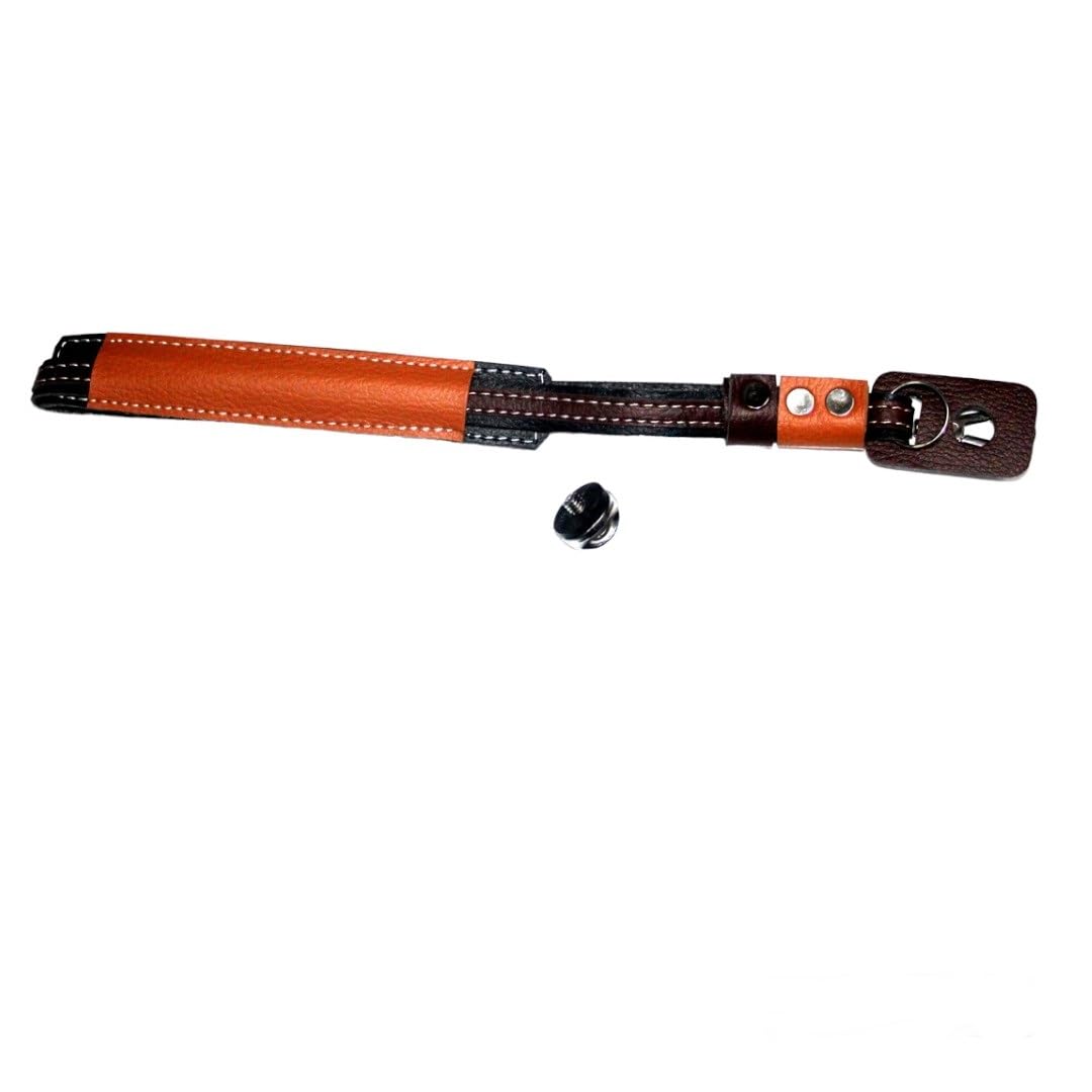 SHOPEE Hand Strap for Pocket 3, OM 3, Om 4/5/6 mobile Gimbal, Dslr Camera Strap PU Leather with 1/4 Screw Mount Down Fall Protection Accessories, BROWNB, Free Size