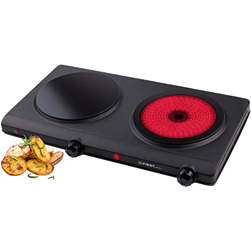 TZS First Austria - Kochplatte Infrarot 2er Glaskeramik-Herdplatte ALLE Topfarten 2500W -...