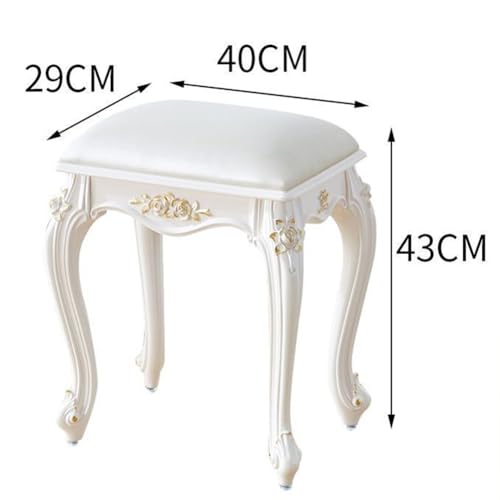 Taburete de tocador cómodo con grabado clásico para zona de maquillaje en vestidor 3