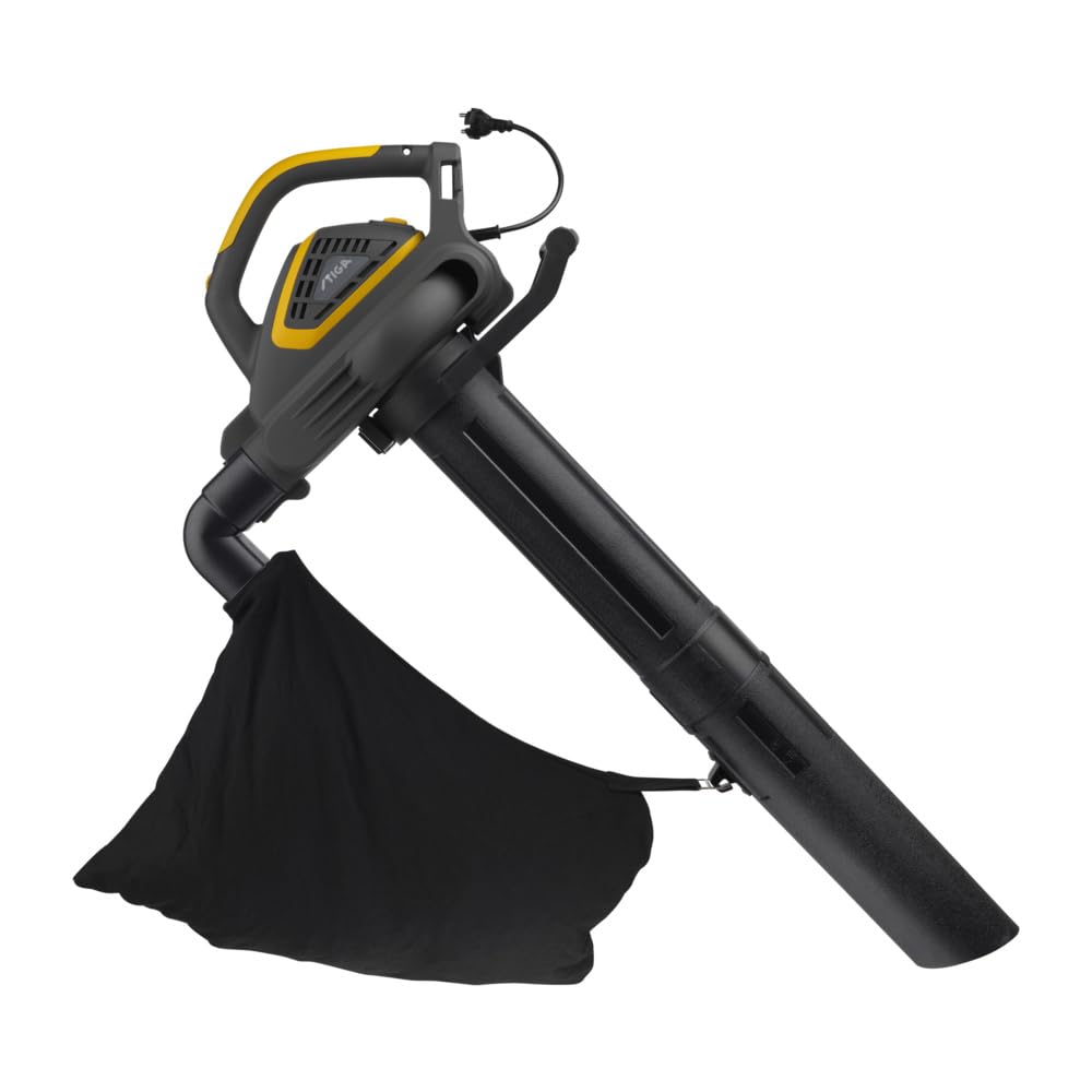 STIGA BL 130c V Soffiatore/Aspiratore Elettrico, 2600 W, 7 m³/min – Sacco 45 L, Mulching – Pulizia Giardino