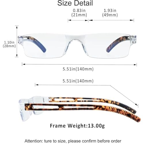 Image of YEIN 2 Pairs Blue Ligth Blocking Reading Glasses for Men and Women Fashion Square Frame Readers(Tortoise,+2.25)