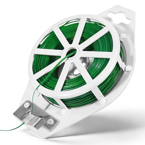 Tokyzexi Green Twist Ties 262 Feet (80m) Sturdy Plant Ties with Cutter Rustproof & Flexible Gardening Ties for Tomatoes Vines & Flowers Twist Tie Use for Indoor/Outdoor Home & Office