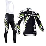 HOMTOL Fahrradtrikot Langarm Herren radtrikot Set mit Sitzpolster Elastische Atmungsaktive rennrad Trikot Langarm Radsportanzüge Fahrradbekleidung Schnell Trocknen Stoff für Radsport Outdoor Sport