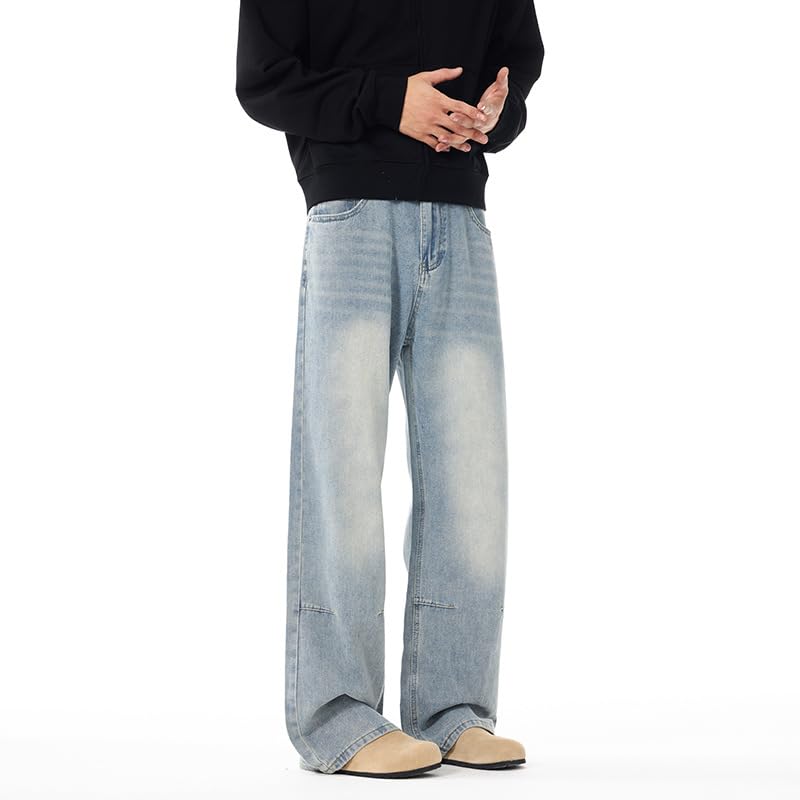 Men's Pants Summer Loose Stretch Denim Straight Leg Jeans2