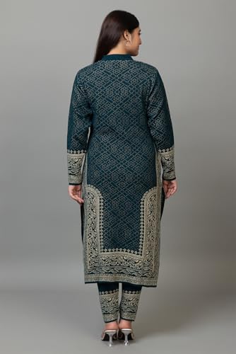 Image of ColorChakra Woolen Kurta Palazzo Set for Womens Winter wear Wool Kurti Sizes M to 4XL